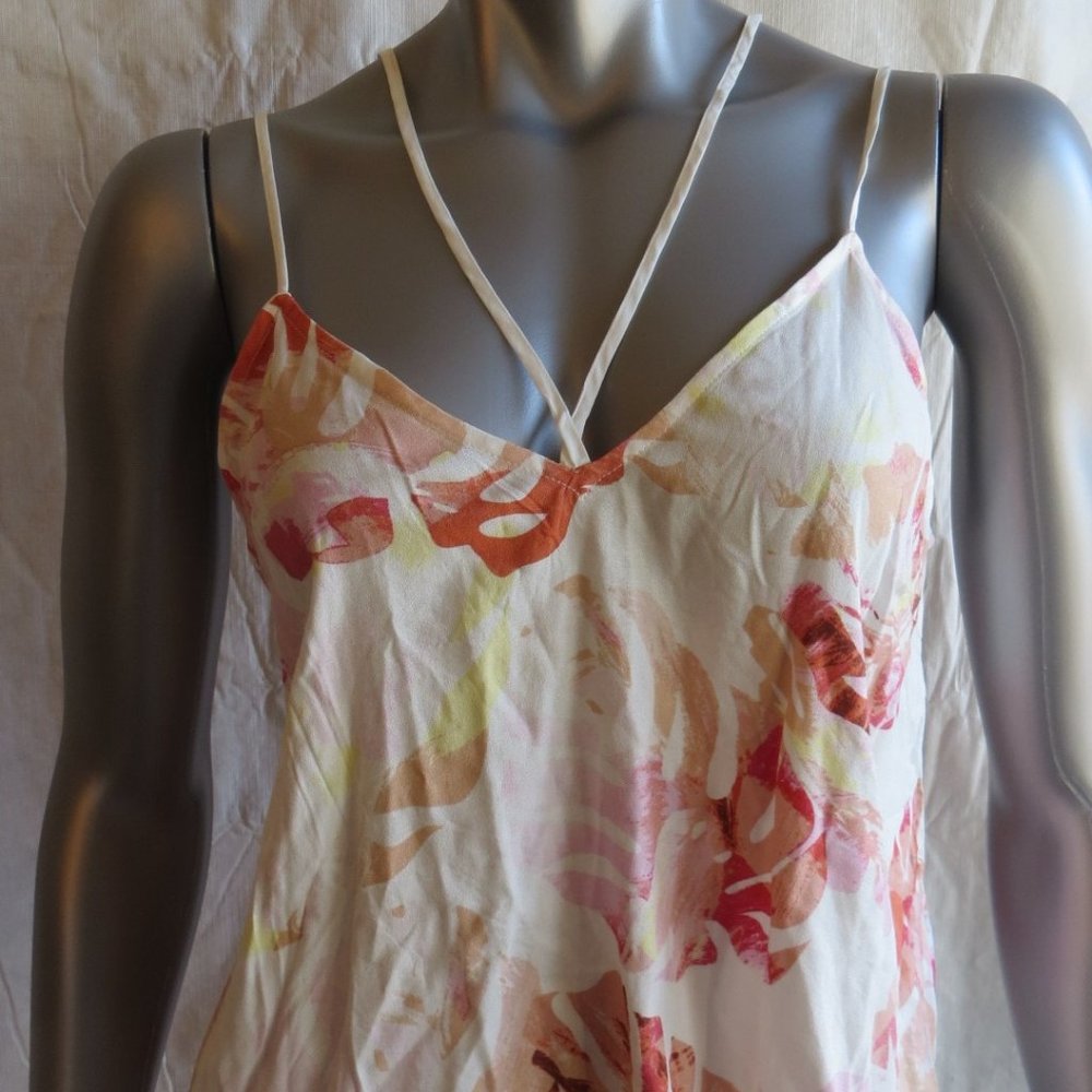 Junior Forever21 Cream Leaves Spaghetti Strap Top